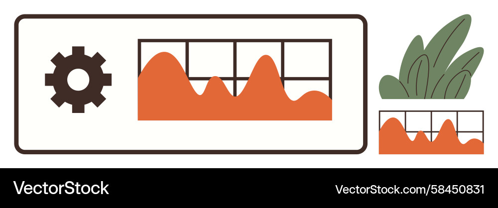 Data Analysis Graph Dashboard Vector Image