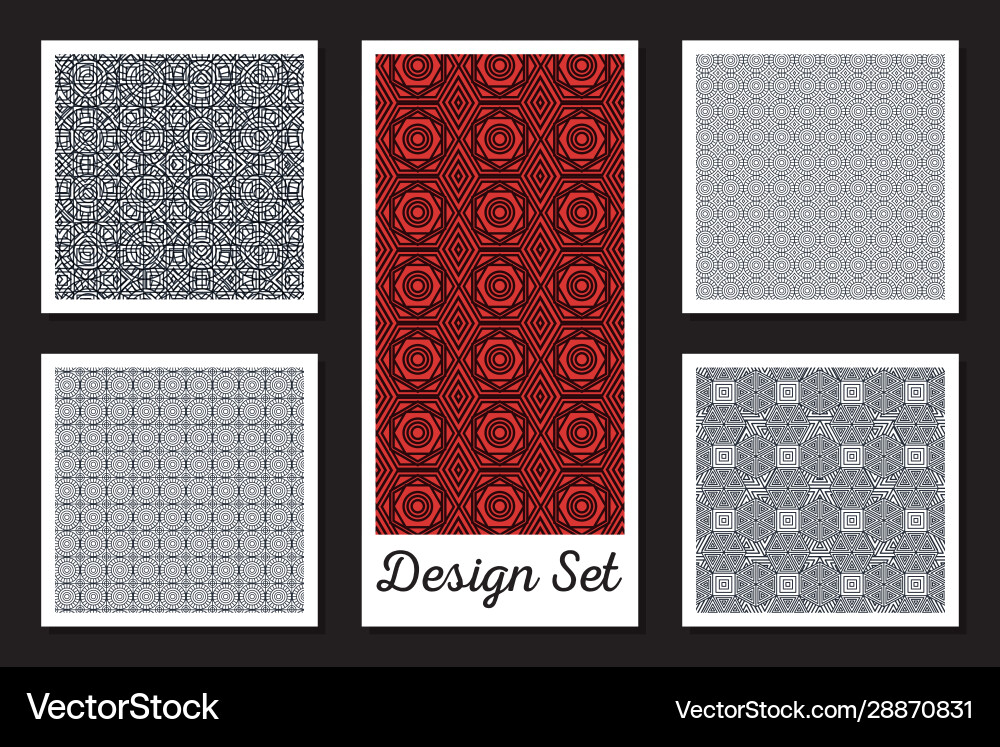 Designs set patterns geometric Vector Image