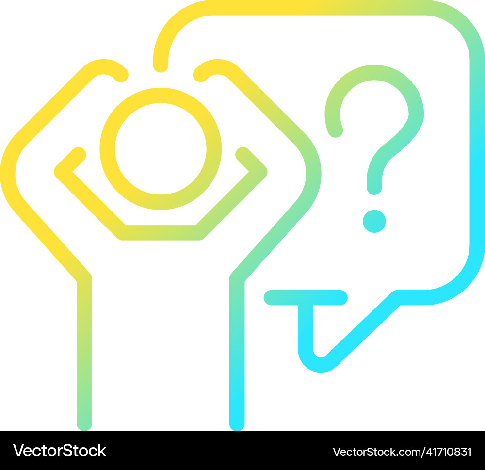 Fear gradient linear icon Fear gradient linear icon vector image