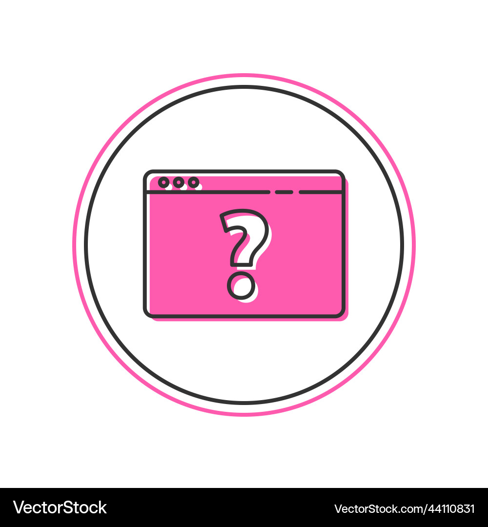 Filled outline browser with question mark icon Filled outline browser with question mark icon vector image