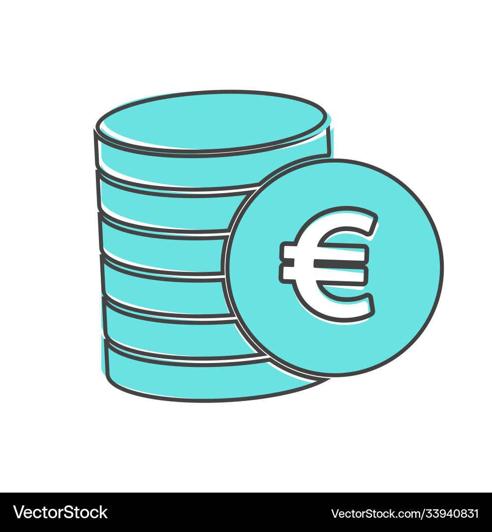 Icon Euro Währung Geld Cartoon Icon Euro Währung Geld Cartoon vektorbild