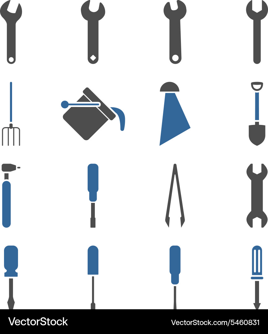 Instruments and tools icon set vector image
