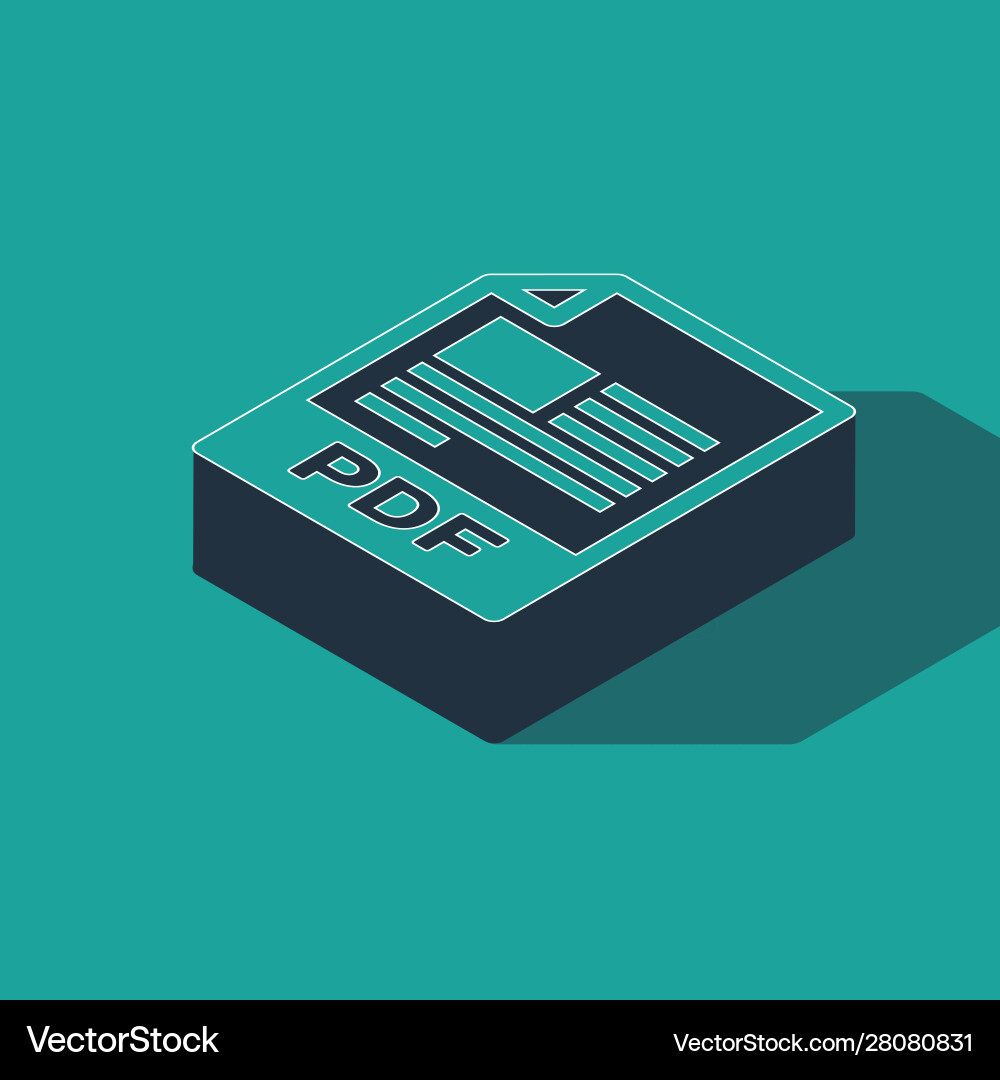 Isometric pdf file document download button Isometric pdf file document download button Vector Image