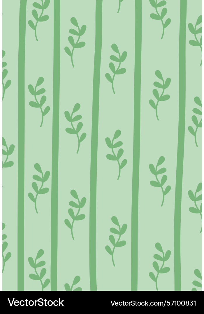 Leafy pattern with vertical stripes background Leafy pattern with vertical stripes background vector image