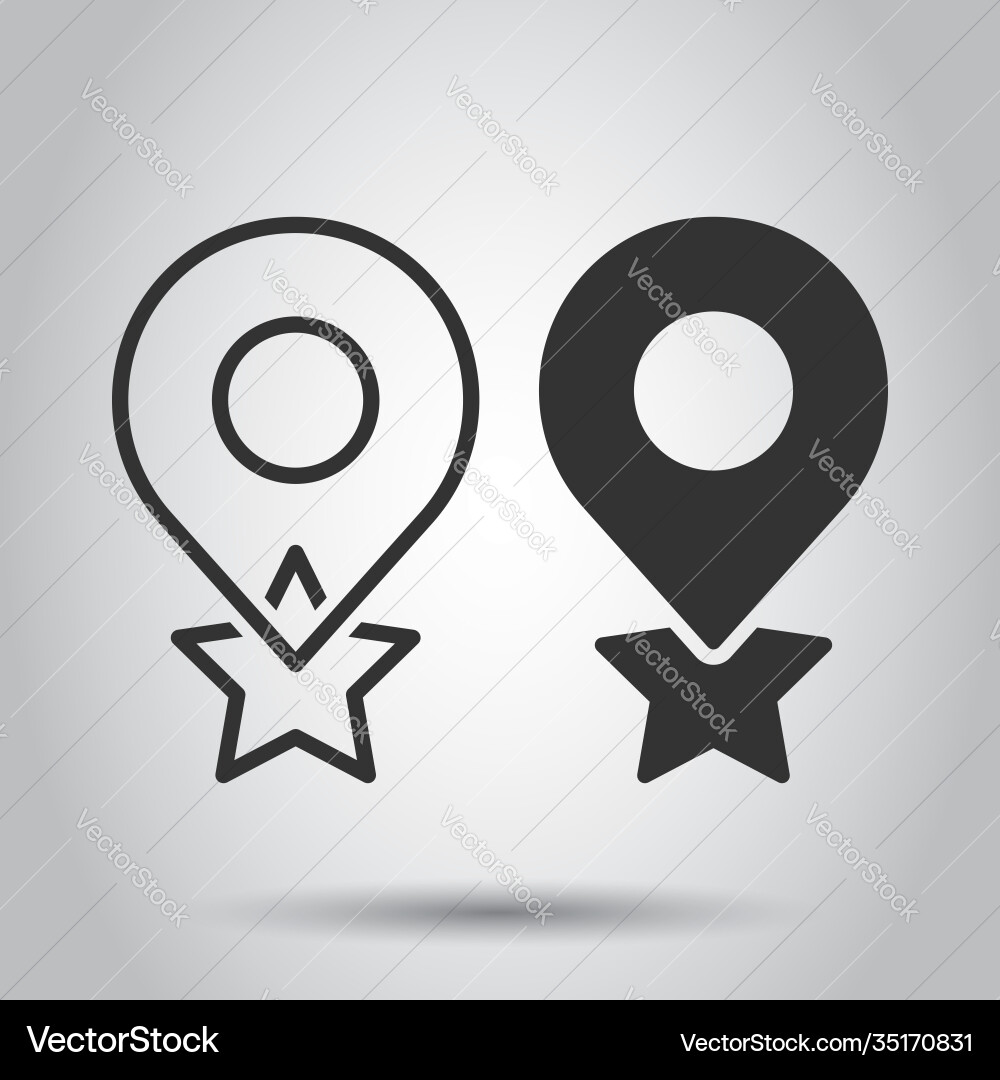Map pin icon in flat style gps navigation Map pin icon in flat style gps navigation vector image