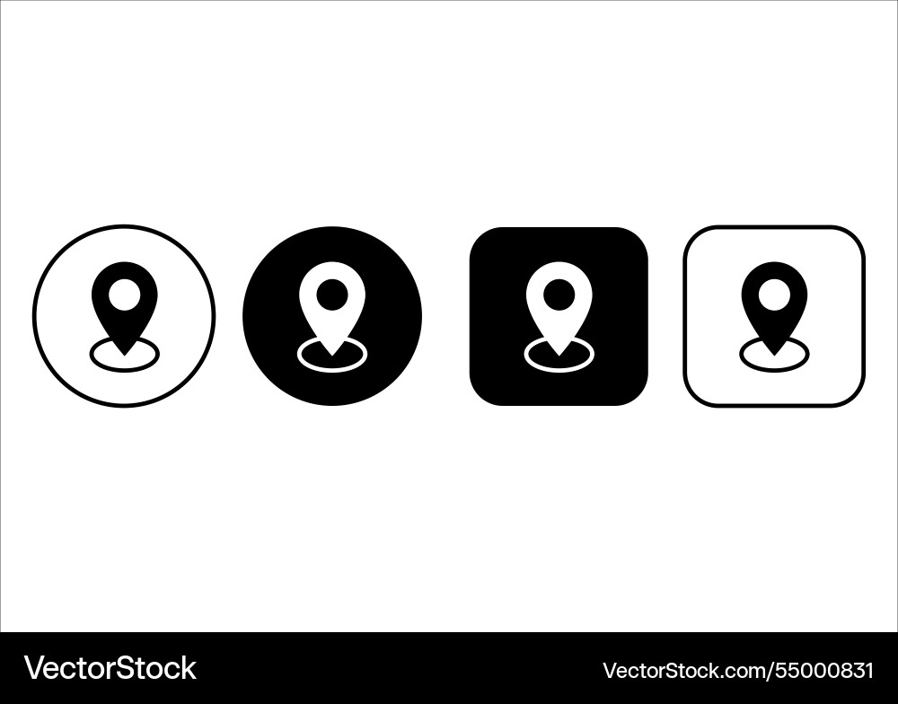 Outline map symbol address icon buttons place Outline map symbol address icon buttons place vector image