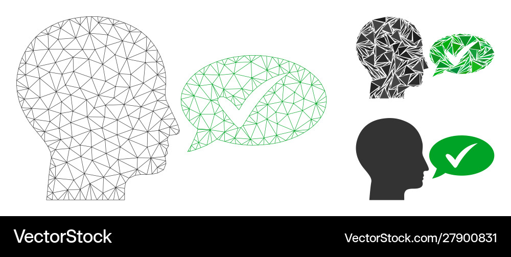 Say yes mesh network model and triangle Say yes mesh network model and triangle vector image