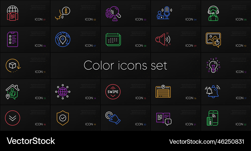 Set of swipe up calendar and security shield line Set of swipe up calendar and security shield line vector image