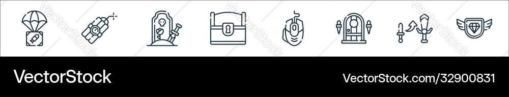 Videogame line icons linear set quality Videogame line icons linear set quality vector image