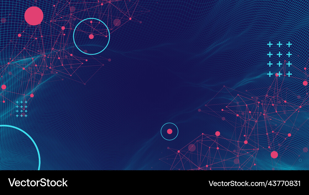 Wireframe background with plexus effect Vector Image