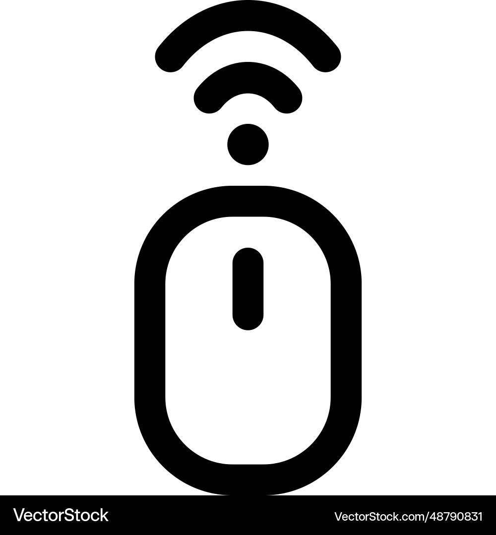 Wireless mouse connected to device via bluetooth vector image