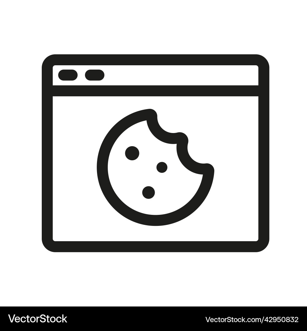 Browser cookie linear icon internet security Browser cookie linear icon internet security vector image