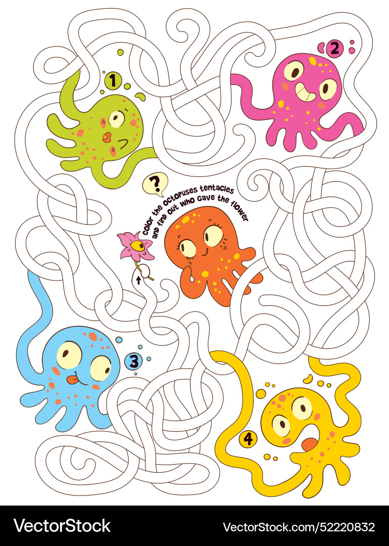 Children logic game to pass the maze color vector image