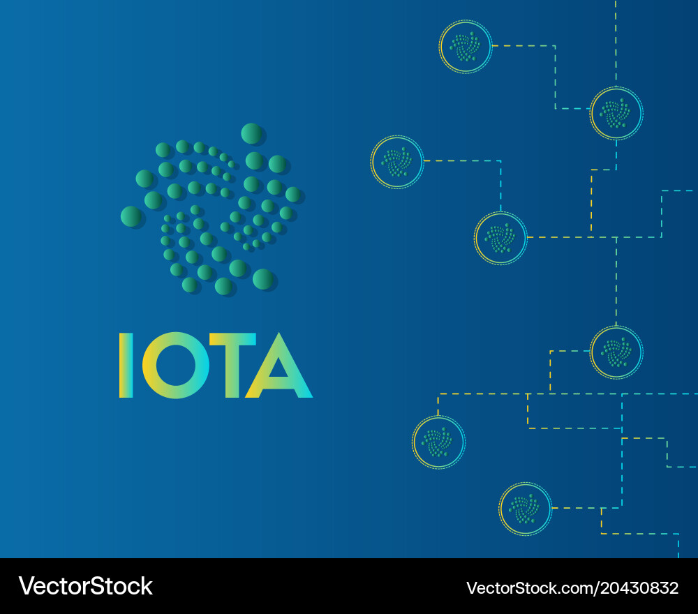 Cryptocurrency iota blockchain background style Vector Image