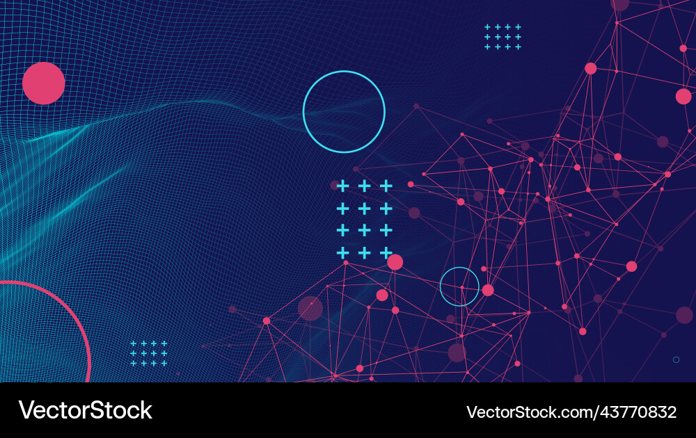 Futuristic Wireframe Network Background vector image