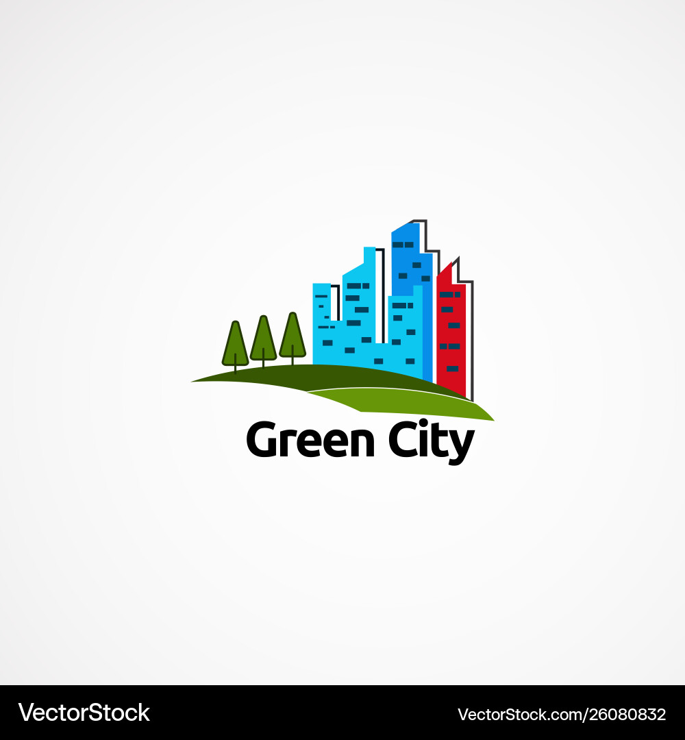 Green skyline logo designs concept icon element Green skyline logo designs concept icon element vector image