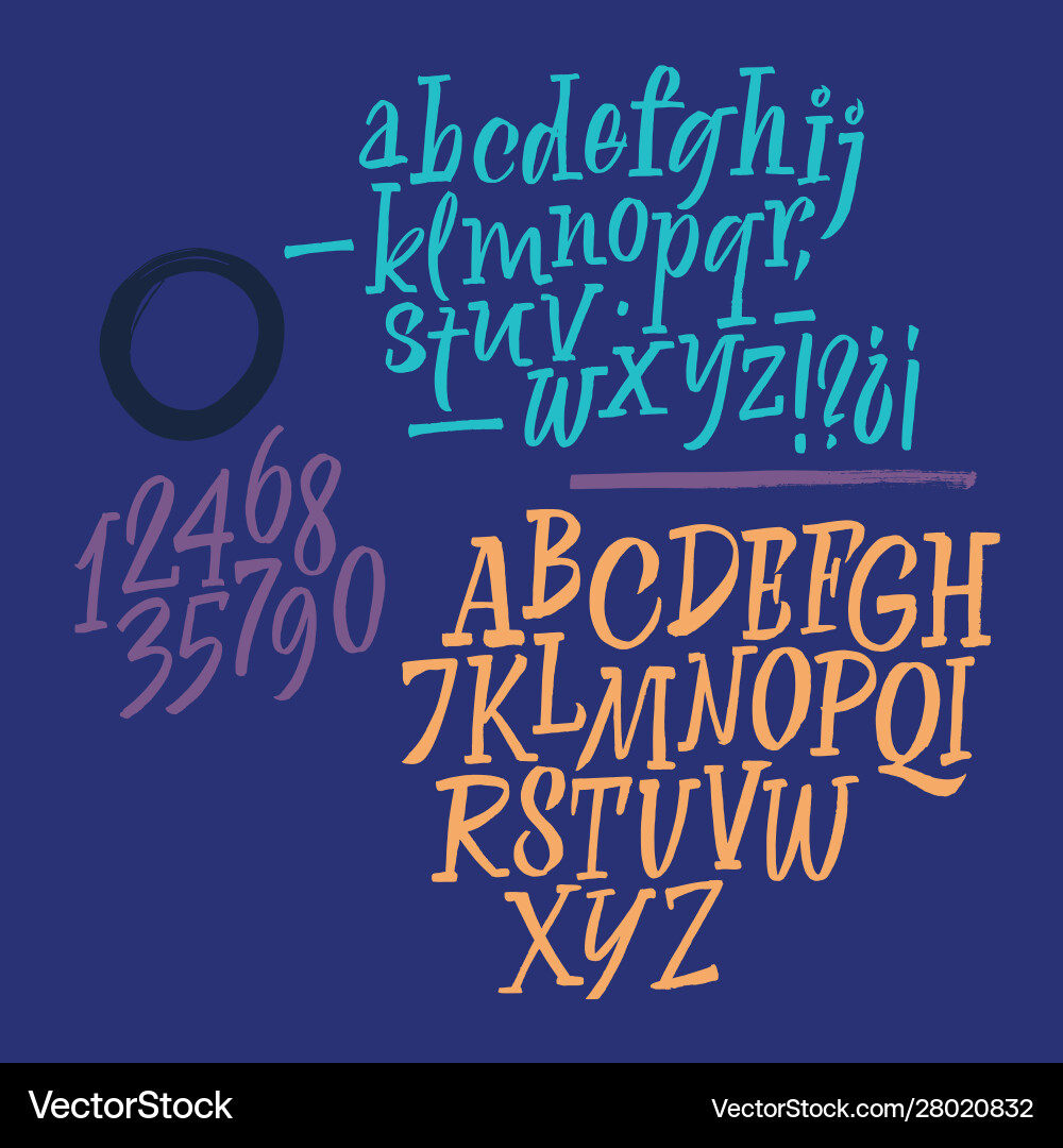 Handwritten font script latin calligraphic set vector image