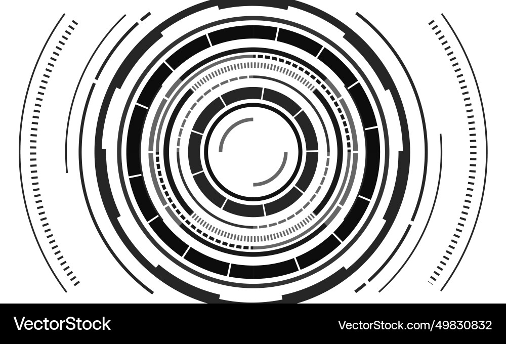 Hud sci-fi circle interface screen view grey Vector Image