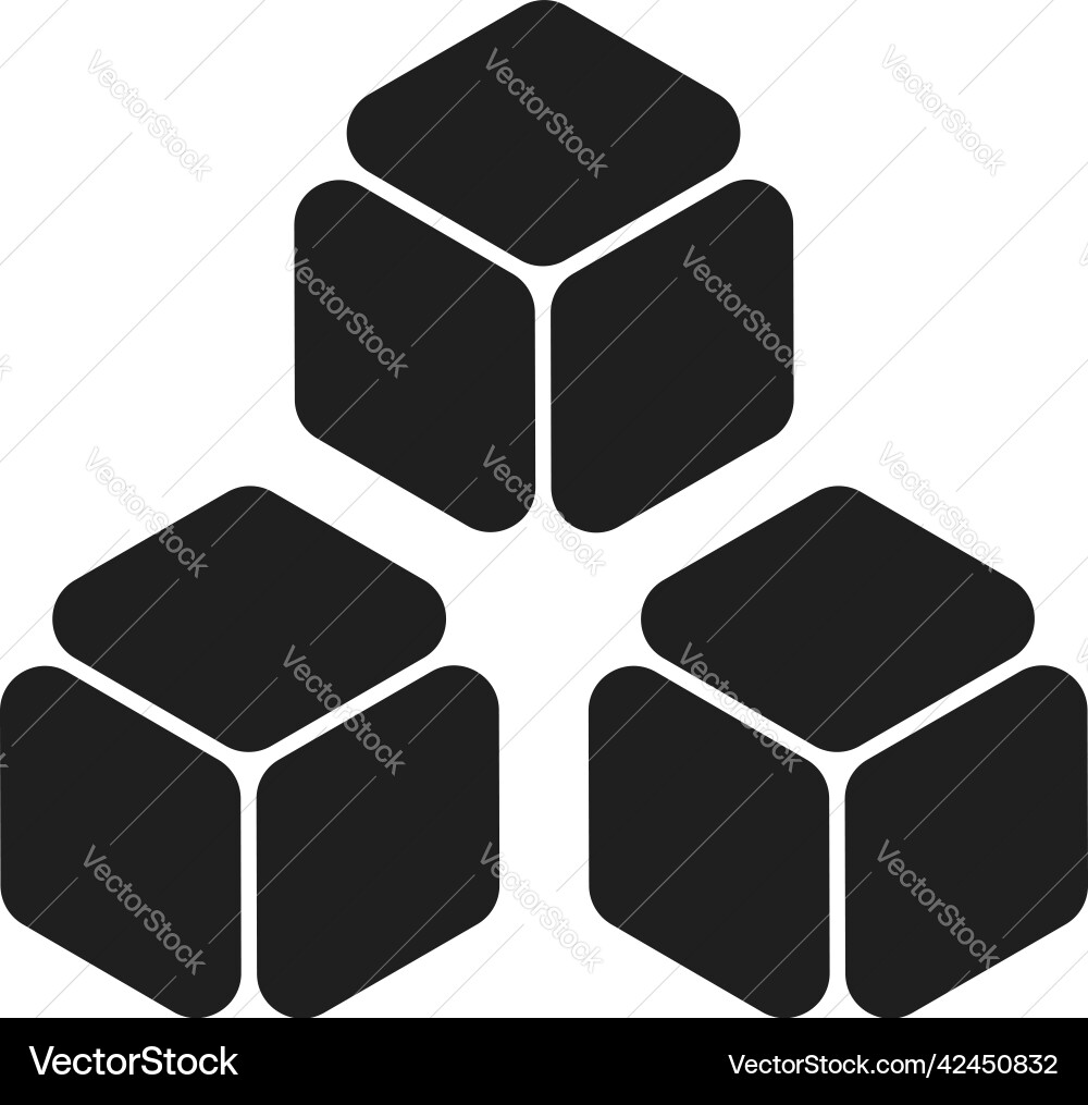 Isometric cube element icon cubist abstract 3d Isometric cube element icon cubist abstract 3d vector image