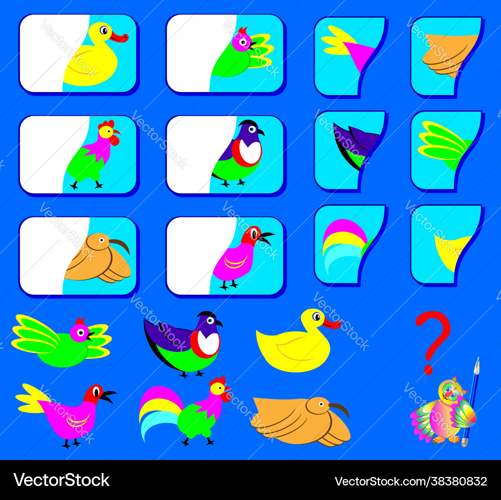 Logic exercise for children need to find Logic exercise for children need to find vector image