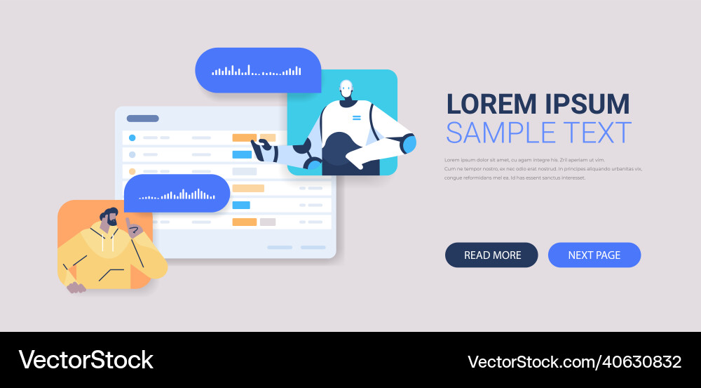 Man Talking to AI Chatbot Assistant Vector Image