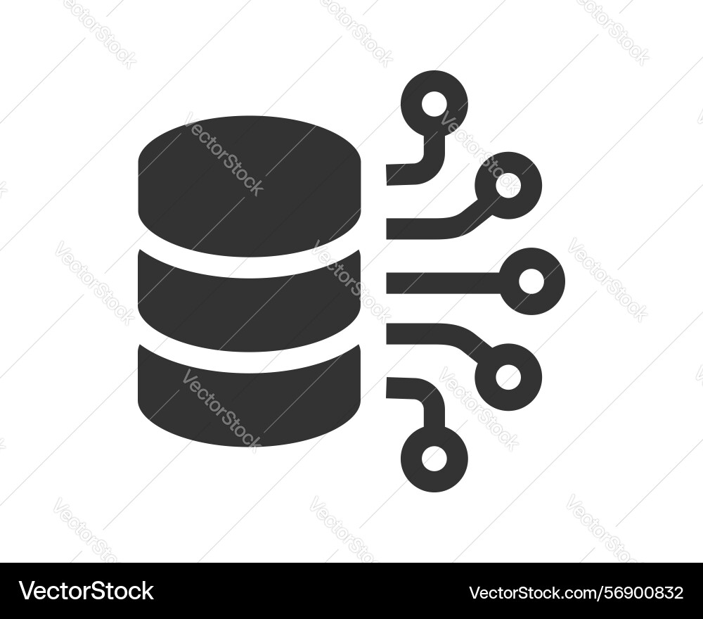 Minimalist icon representing a database vector image