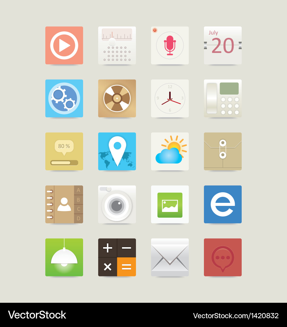 Multimedia web and mobile app icons vector image