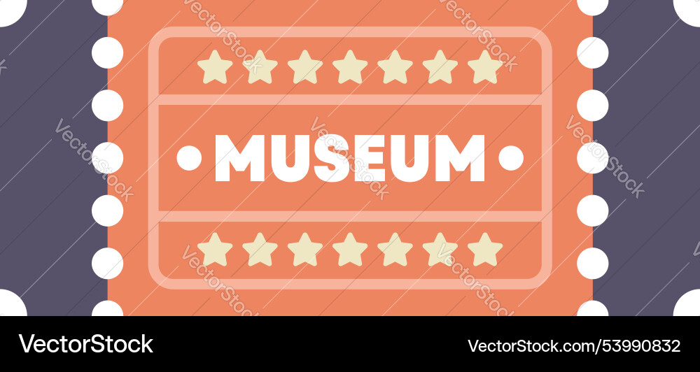 Orange museum ticket admitting holder to cultural Orange museum ticket admitting holder to cultural vector image