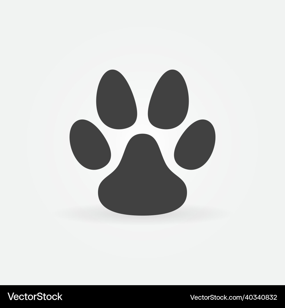 Paw animal footprint concept icon or symbol Paw animal footprint concept icon or symbol vector image