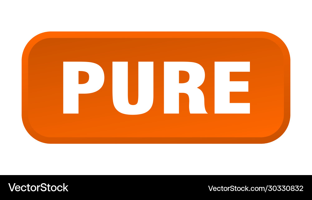 Pure button square 3d push vector image