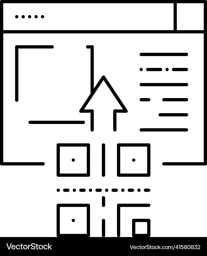 Qr code internet web site line icon vector image
