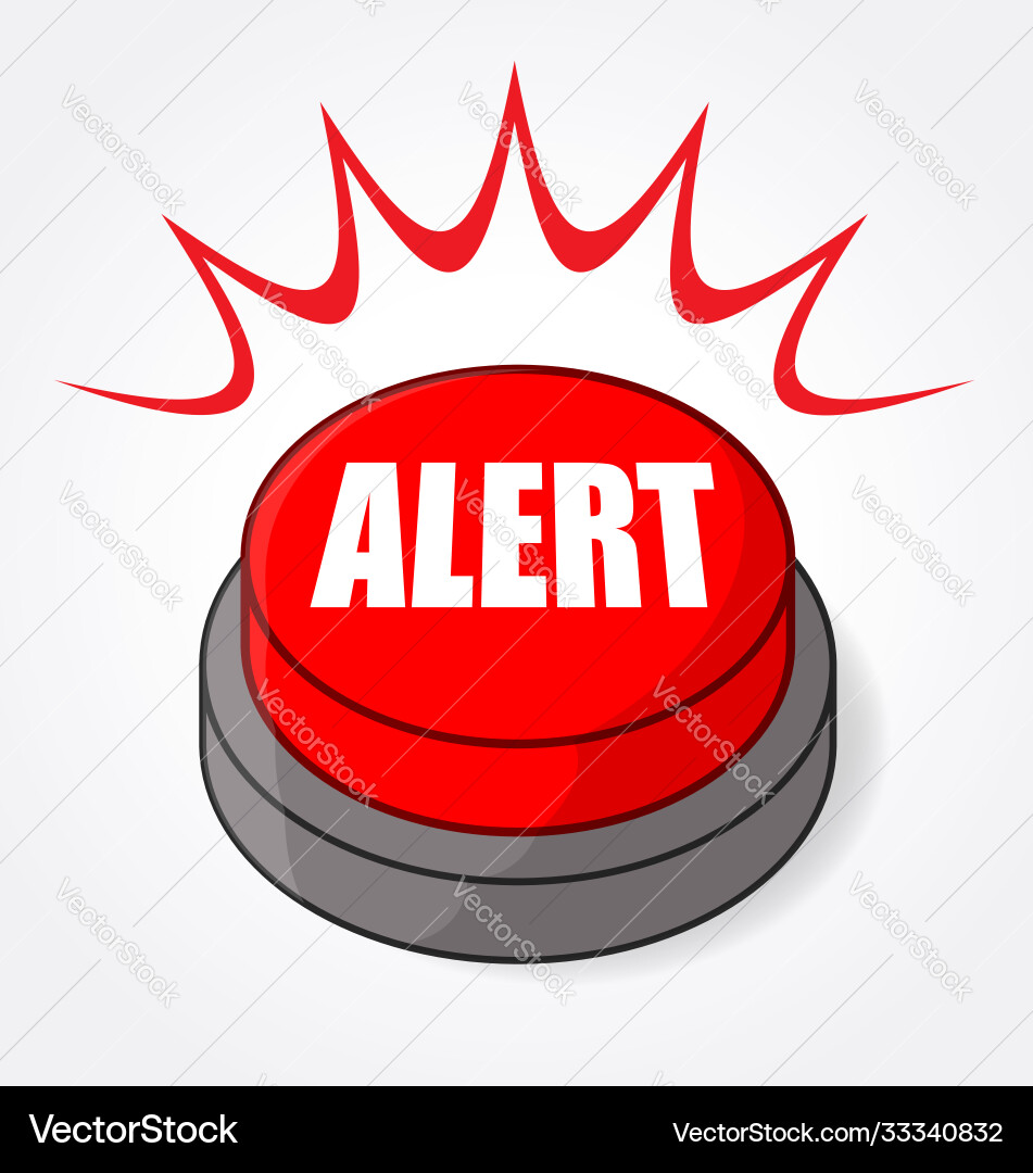 Red Alert Button with Flash vector image