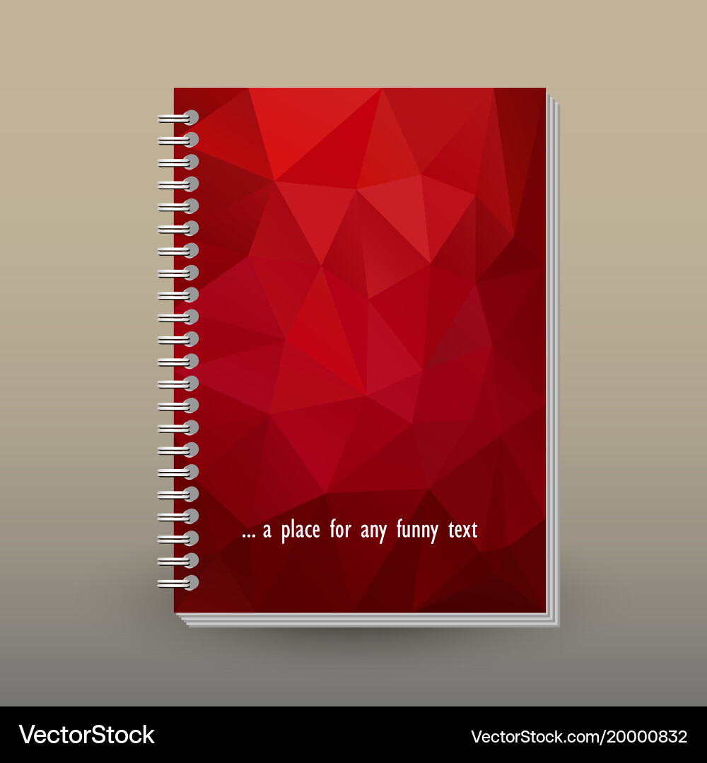 Red Triangular Pattern Notebook Cover vector image