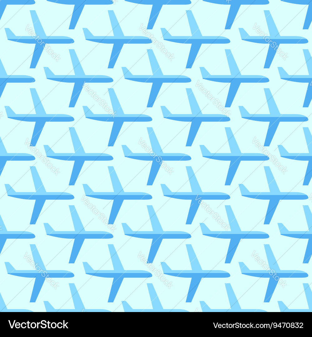 Seamless pattern with flat styled planes vector image