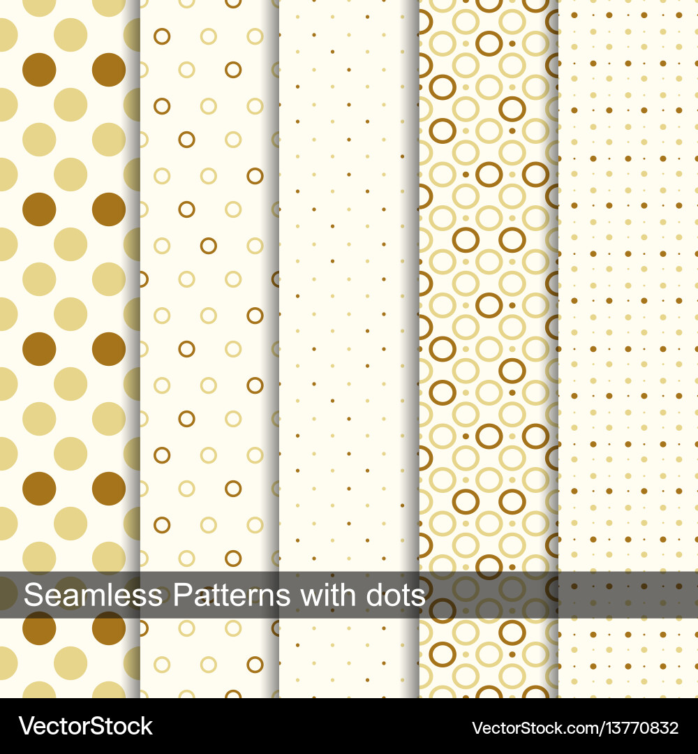Seamless retro patterns with circles and dots vector image
