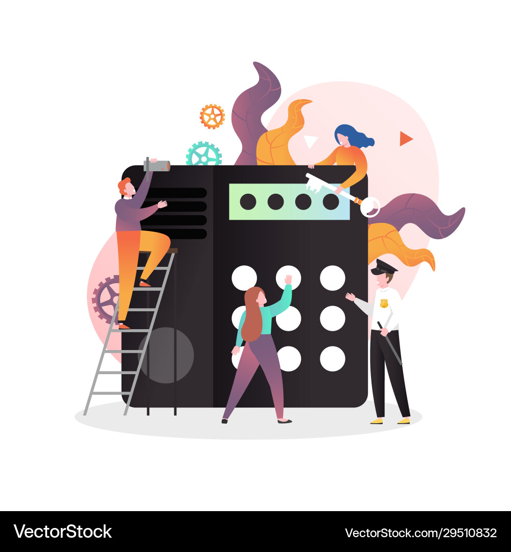 Security code concept for web banner vector image