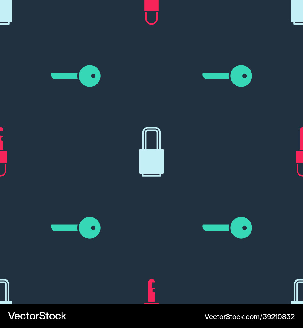 Set locked key and on seamless pattern Set locked key and on seamless pattern vector image