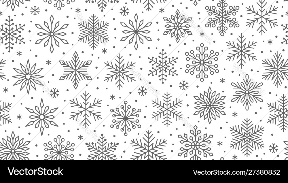 Snowflake Seamless Pattern Vector Image