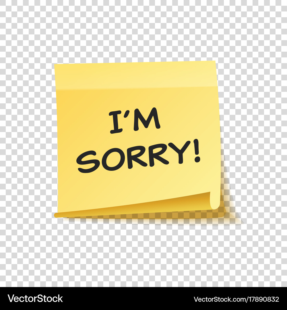 Sticky note with text and shadow isolated Vector Image