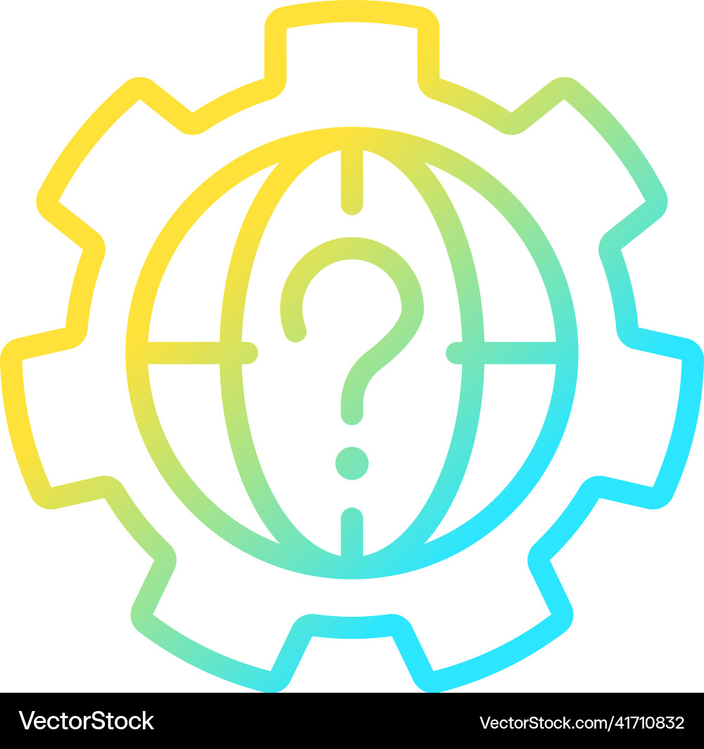 World question gradient linear icon World question gradient linear icon vector image