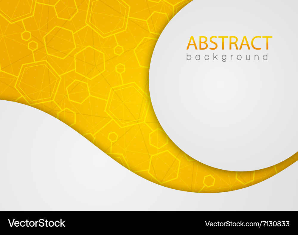 Abstract yellow background with hexagon vector image
