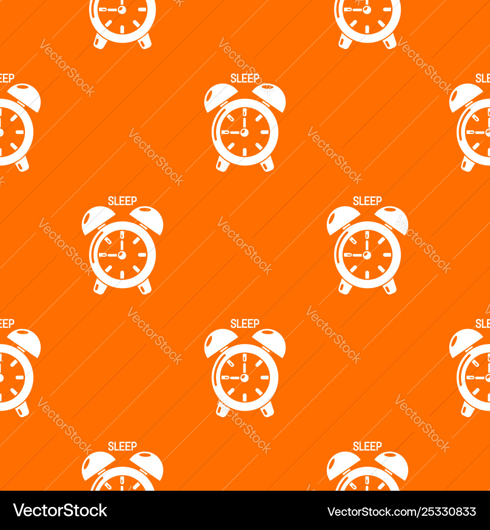 Alarm clock pattern orange Alarm clock pattern orange vector image