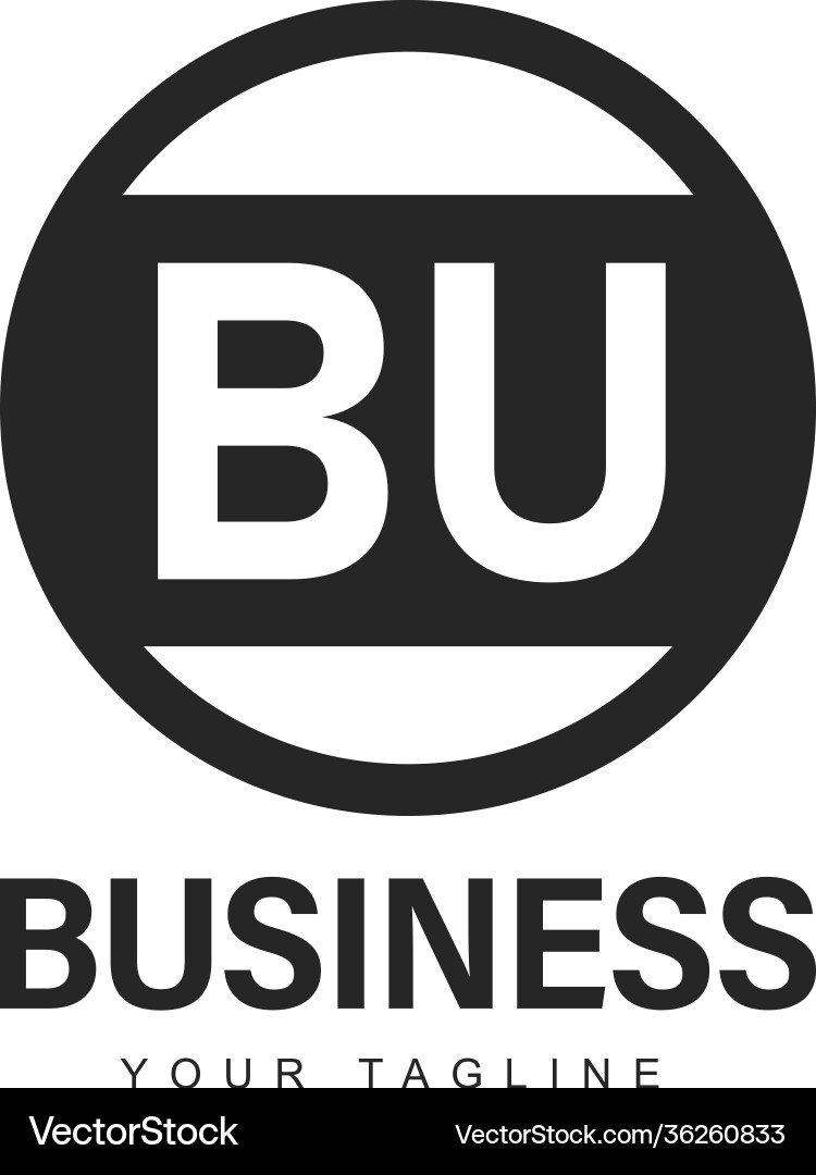 Bu initial a logo design with abstract style Bu initial a logo design with abstract style vector image