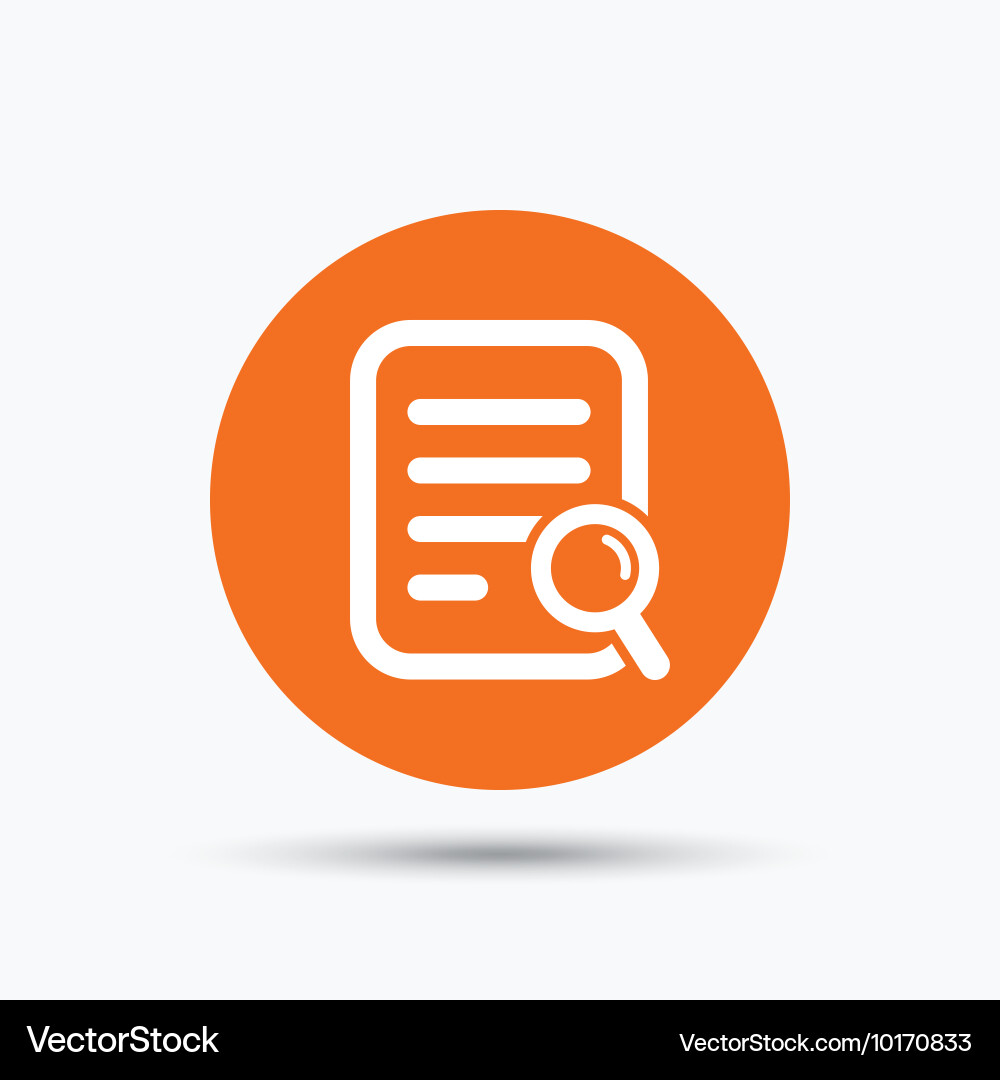 File search icon document page with magnifier Vector Image