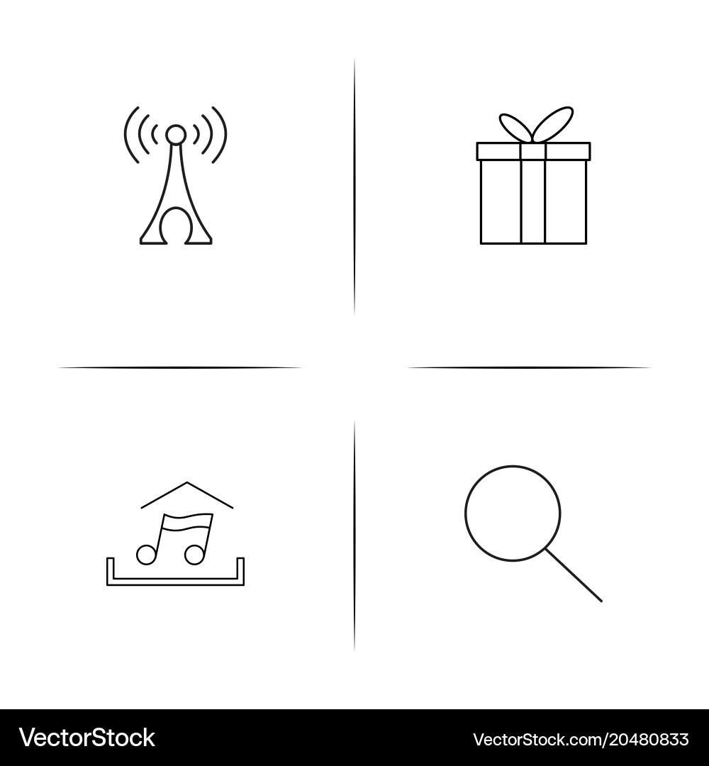 Internet of things simple linear icons set vector image