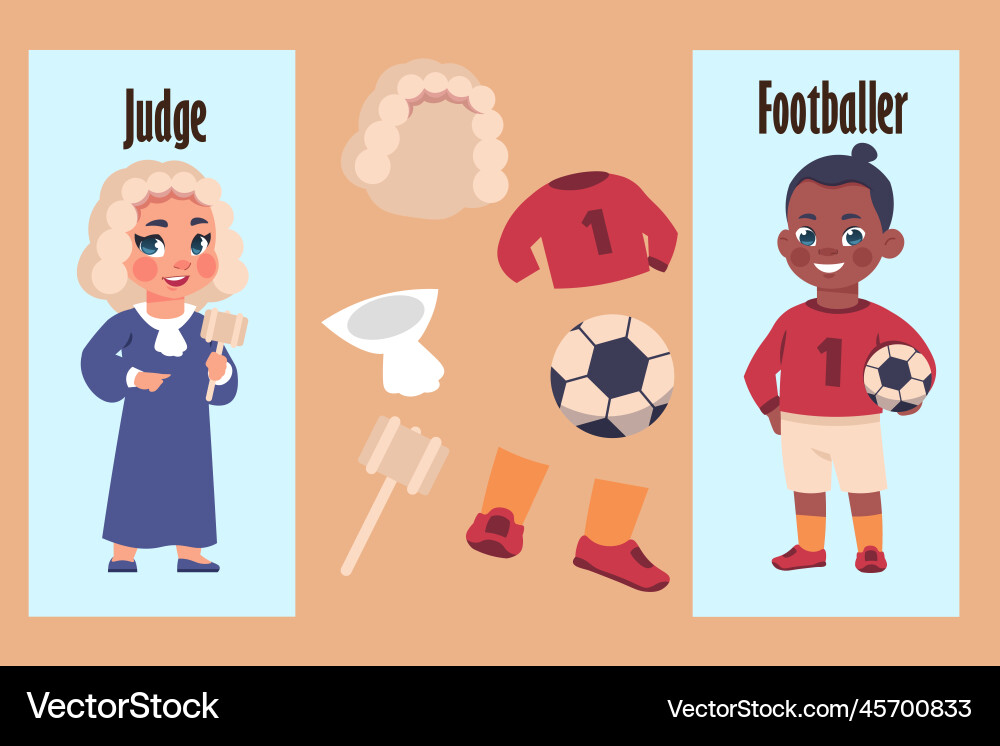 Kids in uniform children with work tools Kids in uniform children with work tools vector image
