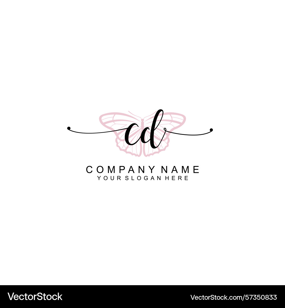 Minimalist handwritten cd initial logos with soft Minimalist handwritten cd initial logos with soft Vector Image