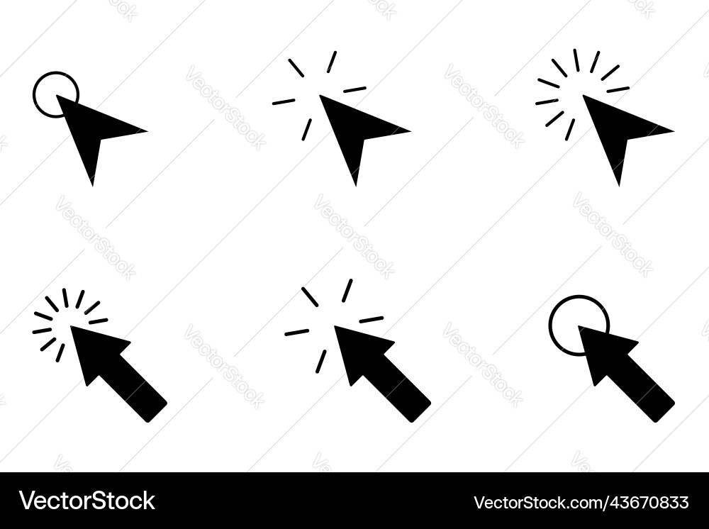Mouse Cursor Icon Set - Click vector image