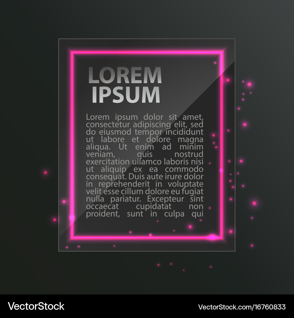 Neon frame with space for text vector image
