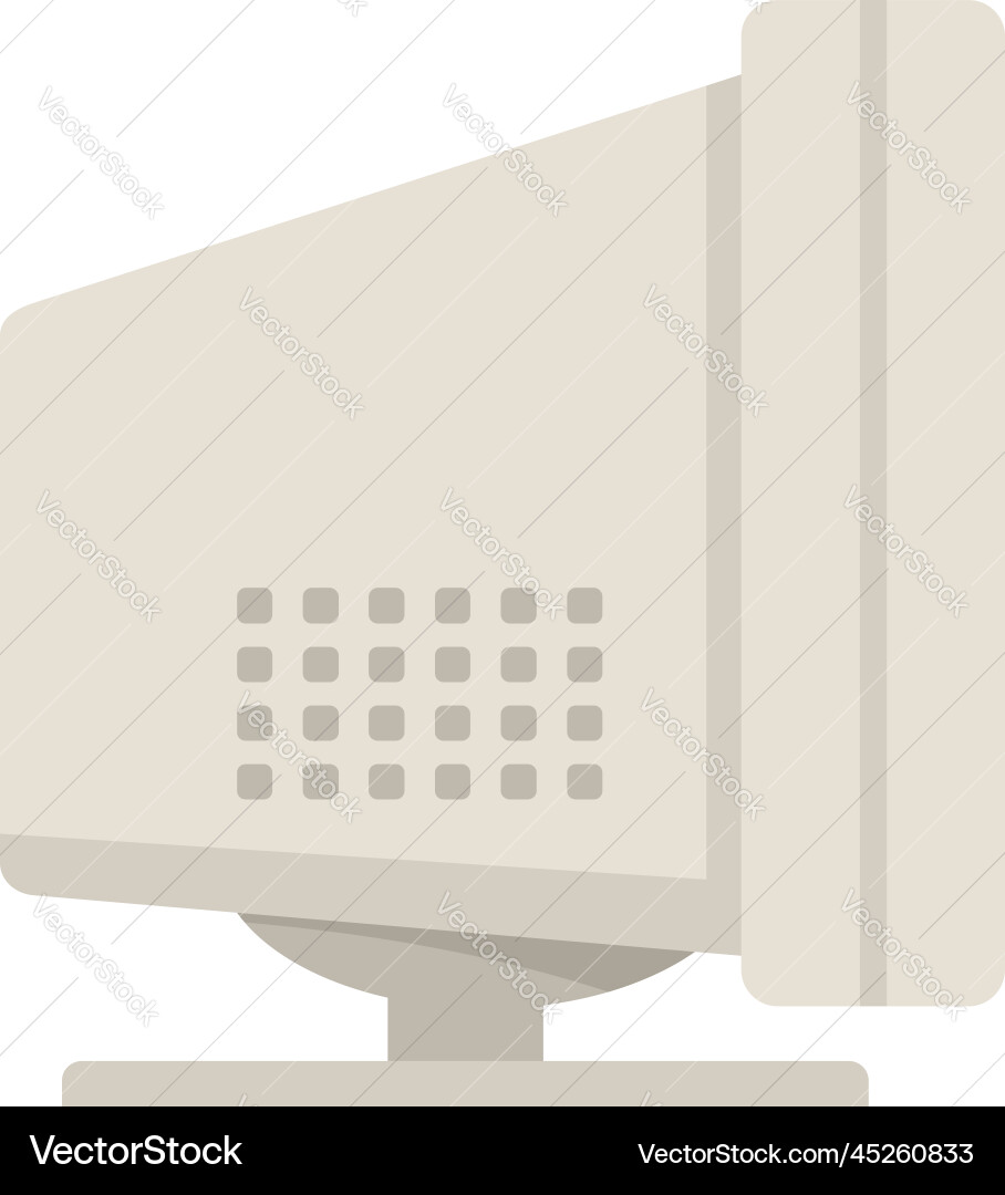Old monitor icon flat computer display Old monitor icon flat computer display vector image